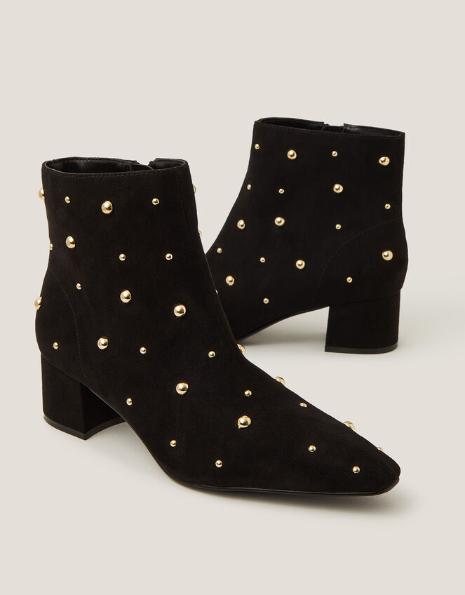 Talia Stud Ankle Boots, Black (BLACK), large
