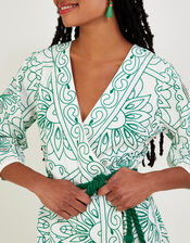 Cut Work and Embroidered Dress in Sustainable Cotton, White (WHITE), large