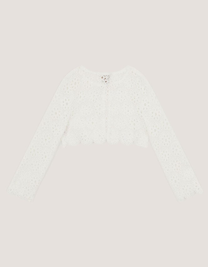 Carmela Crochet Long Sleeve Cardigan , Ivory (IVORY), large