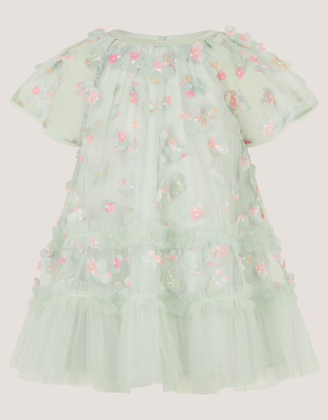 Baby Kala Floral Appliqu&eacute; Party Dress, Green (SAGE), large