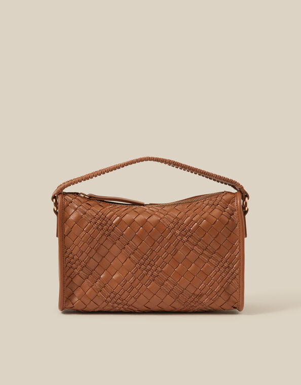 Bertie Woven Leather Crossbody Bag, , large