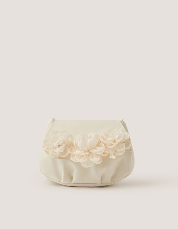 Corsage Satin Bag, Ivory (IVORY), large