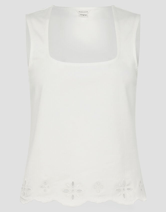 Cara Cutwork Cami Top, Ivory (IVORY), large