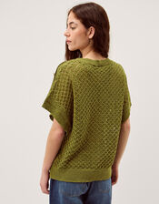 Bree Button Knit Jumper, Green (GREEN), large