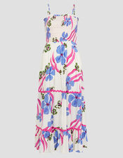 Fiona Floral Bandeau Midi Dress, Ivory (IVORY), large