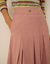 Shiloh Stretch Corduroy Midi Skirt, Pink (PINK), large