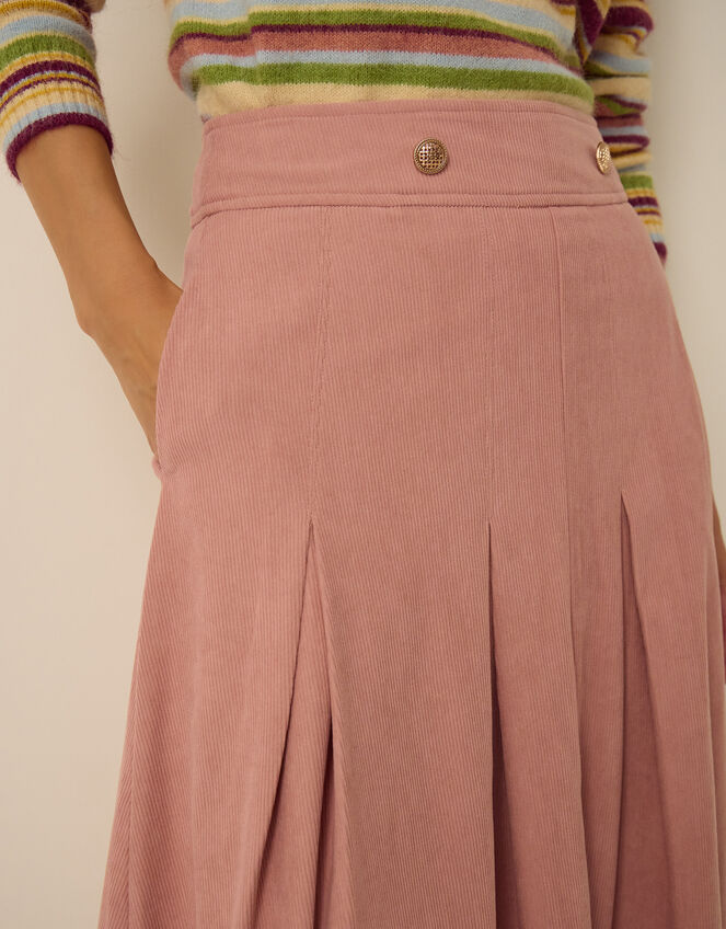 Shiloh Stretch Corduroy Midi Skirt, Pink (PINK), large