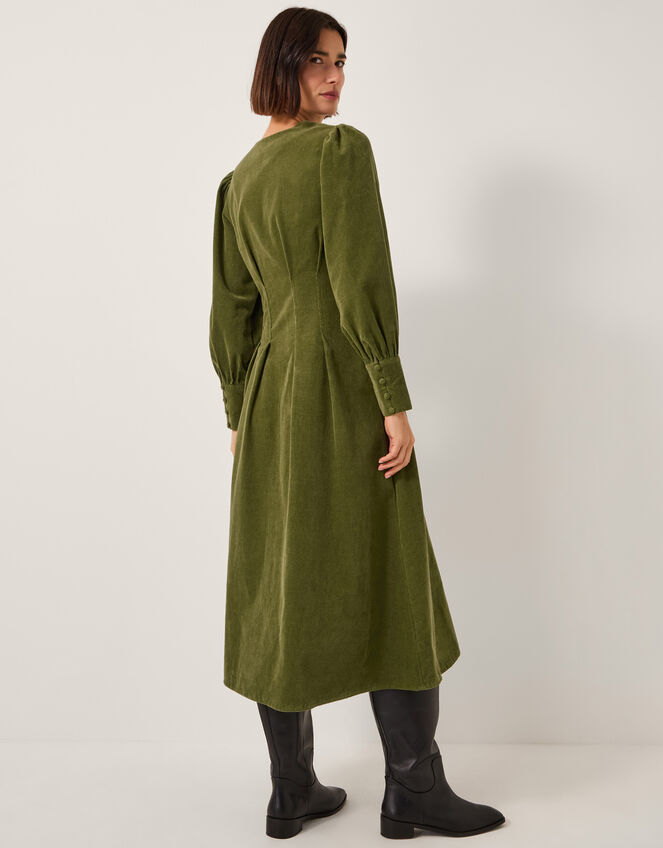 Morgan Blouson Fit & Flare Midi Dress, Green (GREEN), large