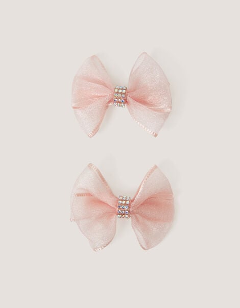 2-Pack Rhinestone Bow Hair Clips, , large