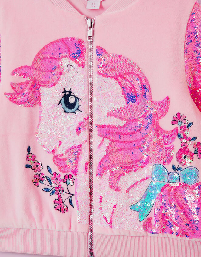 Monsoon x My Little Pony Sequin Bomber Jacket, Pink (PINK), large