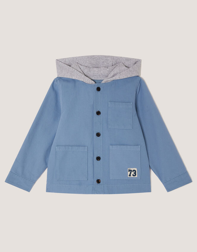 Hooded Chore Jacket, Blue (BLUE), large