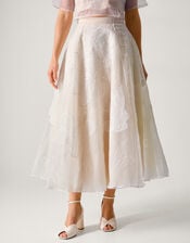 Rosie Embroidered Floral Wedding Skirt, Ivory (IVORY), large