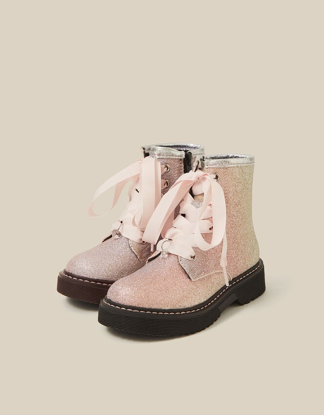Ombr&eacute; Glitter Lace-Up Boots, Multi (MULTI), large