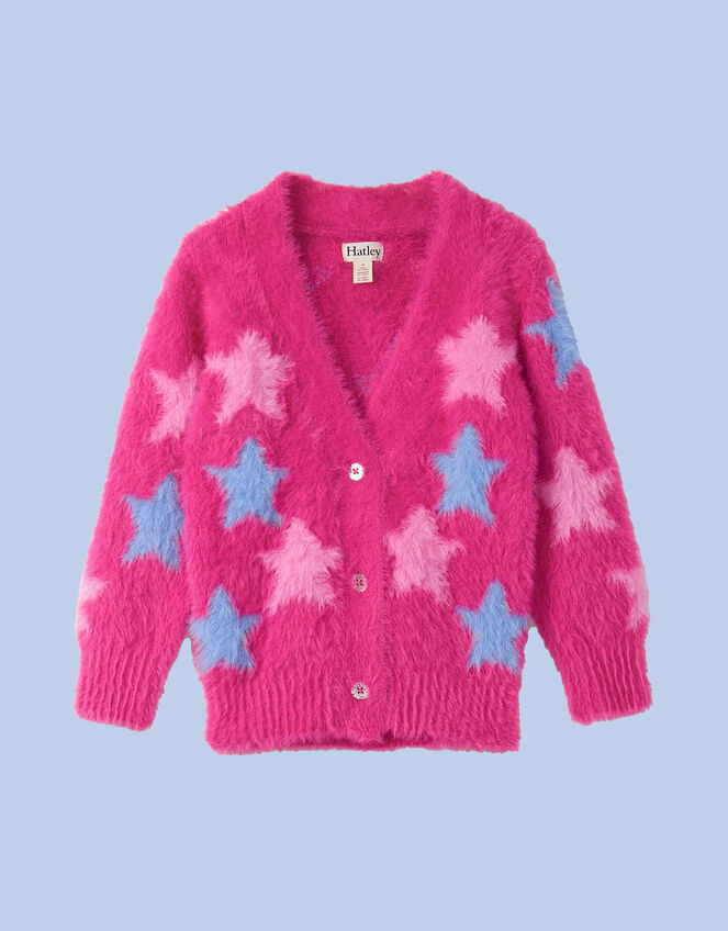 Hatley Star Fuzzy Cardigan, Pink (PINK), large