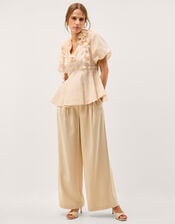 Clarissa Floral Appliqu&eacute; Top, Ivory (IVORY), large