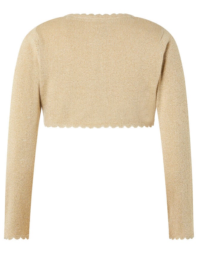 Niamh Sparkle Knit Cardigan with Crystal Button, Gold (GOLD), large