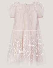 Astrid Appliqu&eacute; Butterfly Swing Dress, White (WARM IVORY), large