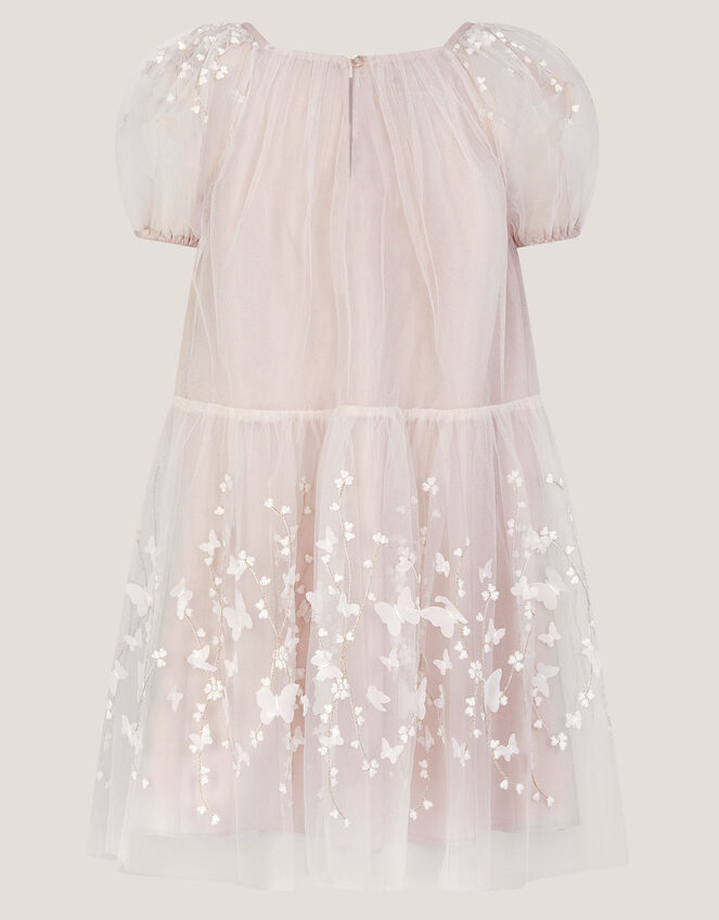 Astrid Appliqu&eacute; Butterfly Swing Dress, White (WARM IVORY), large