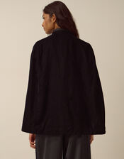 Fenya Velvet Cape Coat, Black (BLACK), large