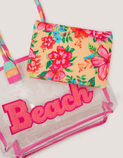 Clear Tropical Beach Bag, , large