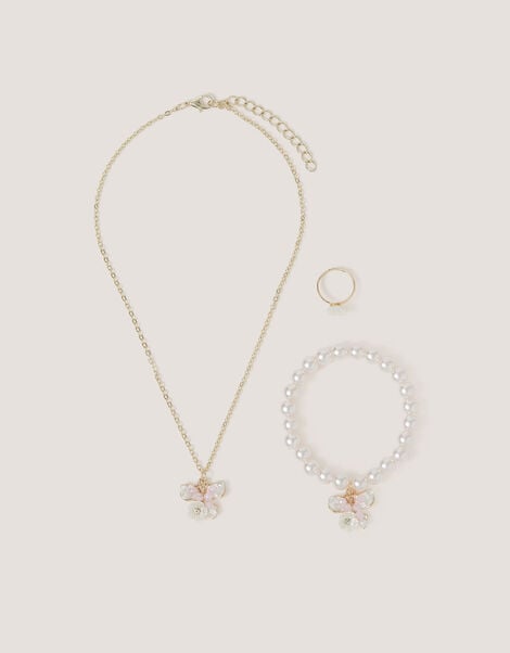 Floral Butterfly Jewellery Set, , large