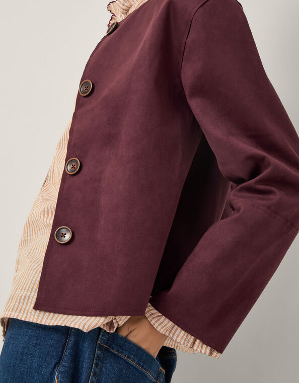 Rowan Faux Suede Jacket, Brown (CHOCOLATE), large