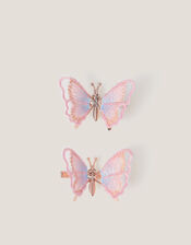 2-Pack Embroidered Spring Butterfly Hair Clips, , large