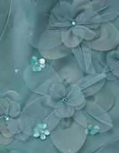 Floral Appliqu&eacute; Sweatshirt Dress, Green (GREEN), large