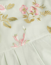 Azalea Floral Embroidered Ruffle Jumpsuit, Green (SAGE), large