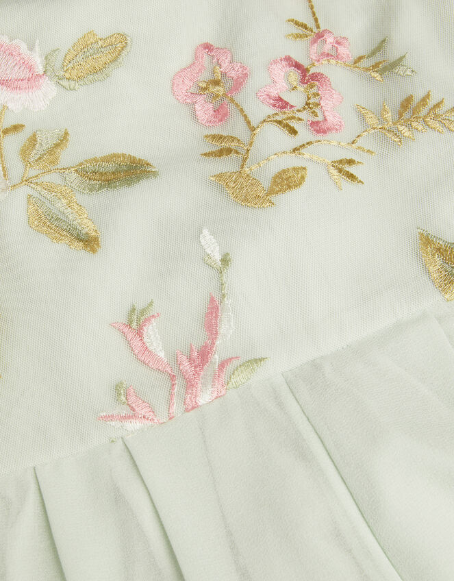 Azalea Floral Embroidered Ruffle Jumpsuit, Green (SAGE), large