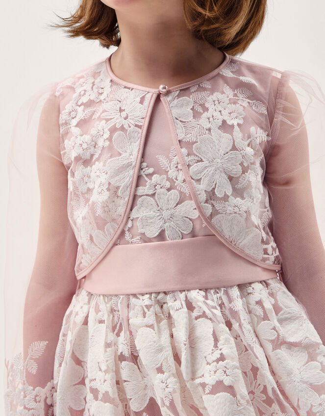 Felicity Embroidered Mesh Cardigan, Pink (PINK), large