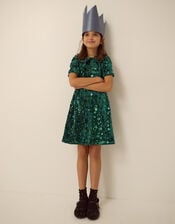 Esmeralda Sequin Collar Party Dress, Green (GREEN), large