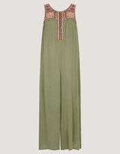Lidia Embroidered Jumpsuit, Green (GREEN), large