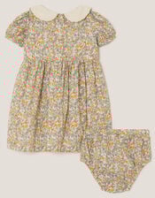 Baby Darcie Duck Smocked Dress & Knickers Set, Yellow (YELLOW), large