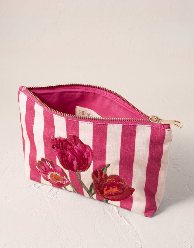 Elizabeth Scarlett Tulip Stripe Mini Pouch, , large