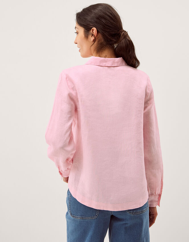 Riley Pintuck Linen Top, Pink (PINK), large