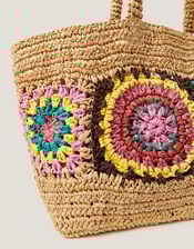 Pippa Crochet Raffia Beach Bag, , large