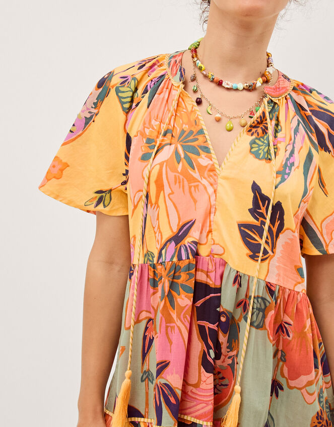 Carmen Floral Tiered Midi Dress, Multi (MULTI), large