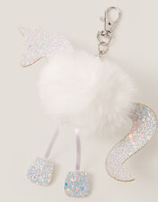 Fluffy Unicorn Bag Charm, , large
