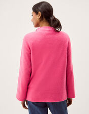 Breda Funnel Neck Button Jumper, Pink (PINK), large