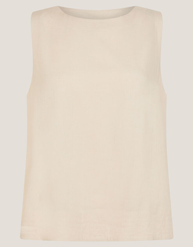 Lucy Linen Blend Tank Top , Natural (NATURAL), large