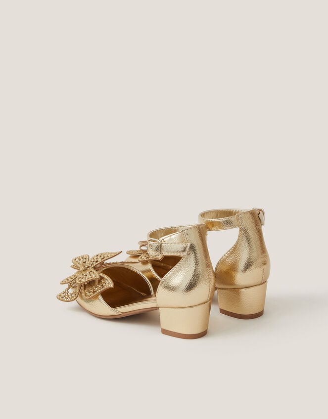 Butterfly Metallic Heels, Gold (GOLD), large