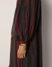 Maison Hotel Isadora Paisley Stripe Midi Dress, Red (BURGUNDY), large