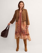 Lucia Faux Suede Jacket, Brown (BROWN), large