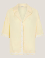 Sienna Ricrac Short Sleeve Shirt, Yellow (YELLOW), large