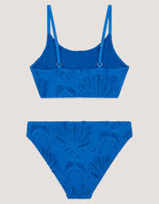 Seashell Textured Bikini Set, Blue (BLUE), large