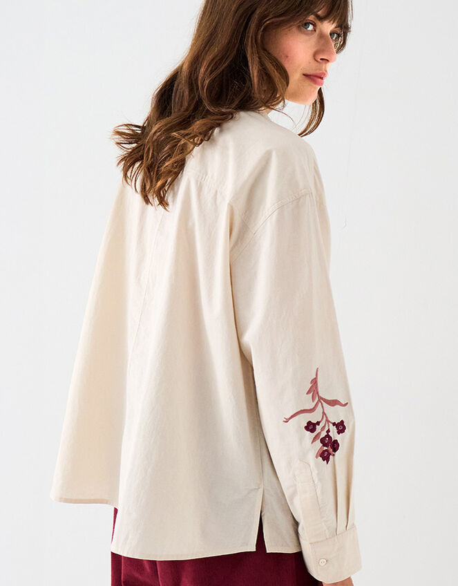 East Liya Embroidered Shirt, Camel (BEIGE), large