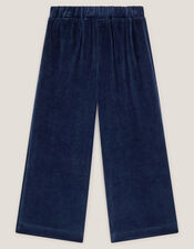 Butterfly Embellished Wide Leg Trousers, Blue (NAVY), large