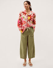 Anissa Sun Print Cotton Shirt, Ivory (IVORY), large