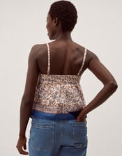 Ari Floral Scarf Bandeau Top, Blue (BLUE), large